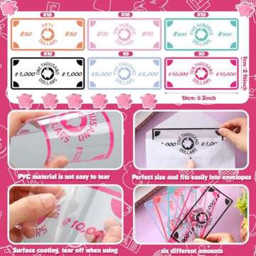 Threehoney 50 Pcs Pig Cash Stuffing Placeholder for Envelopes Binder Pocket Cash Stuffing Placeholde...