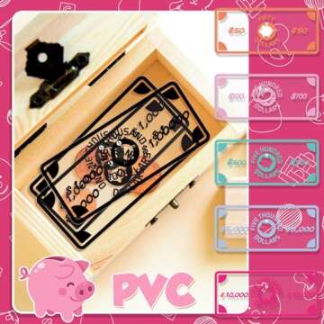 Threehoney 50 Pcs Pig Cash Stuffing Placeholder for Envelopes Binder Pocket Cash Stuffing Placeholder Place Holder for 100 Envelopes Money Saving Challenge