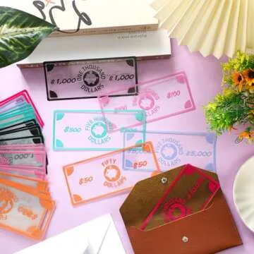 Threehoney 50 Pcs Pig Cash Stuffing Placeholder for Envelopes Binder Pocket Cash Stuffing Placeholder Place Holder for 100 Envelopes Money Saving Challenge