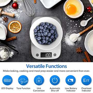 SIMPLETASTE Digital Food Kitchen Scale, Measures in Grams and Ounces for Baking, Cooking, Weight Los...