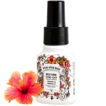 Poo-Pourri Lavender Vanilla Before You Go Toilet Spray 2 Ounce, Tropical Hibiscus 1.4 Ounce and Travel Size Disposable Spritzer