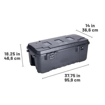 Plano Sportsman Trunk with Wheels, Black, 108-Quart, Lockable Storage Box, Rolling Sportsman Trunk, Hunting Gear and Ammunition Bin, Heavy-Duty Containers for Camping, Large