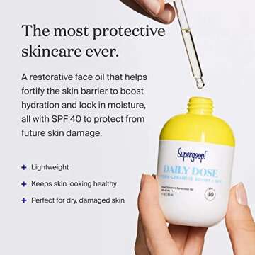 Supergoop! Daily Dose Hydra-Ceramide Boost + SPF 40 Oil PA+++, 1 fl oz - Broad Spectrum Sunscreen Se...