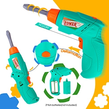 UNIH Toddler Tool Bench with Electric Drill for Kids