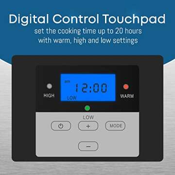 MST-900D Digital Programmable Slow Cooker for Large Meals