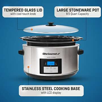 MST-900D Digital Programmable Slow Cooker for Large Meals