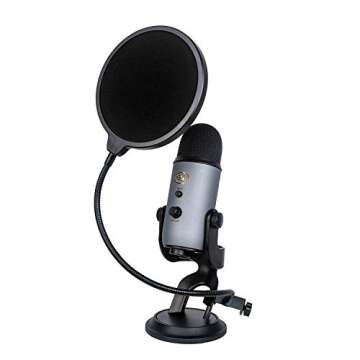 Dragonpad USA 6" Microphone Studio Pop Filter with Clamp (Black)