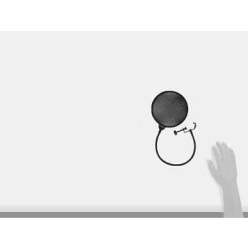 Dragonpad USA 6" Microphone Studio Pop Filter with Clamp (Black)