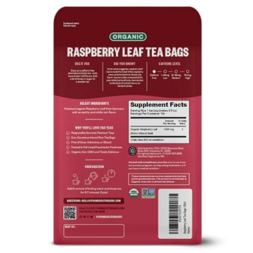 USDA Organic Red Raspberry Leaf Tea Bags Eco-Conscious