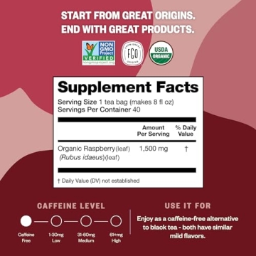 USDA Organic Red Raspberry Leaf Tea Bags Eco-Conscious