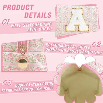 Personalized Quilted Cosmetic Bag - Stylish Makeup Pouch