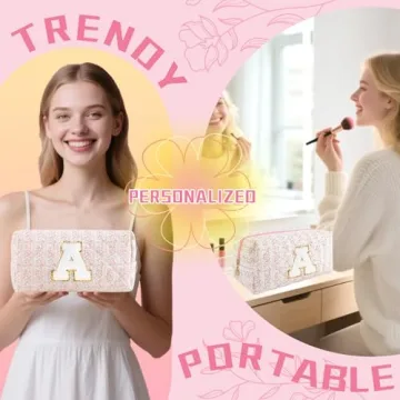 Personalized Quilted Cosmetic Bag - Stylish Makeup Pouch