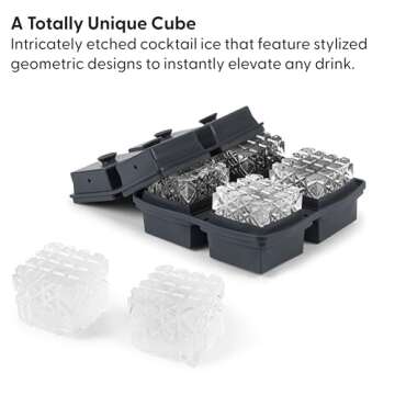 W&P Crystal Ice Tray for Perfect Etched Slow-Melting Cubes