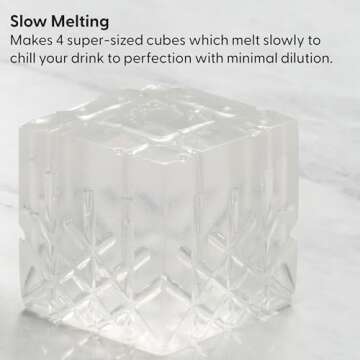 W&P Crystal Ice Tray for Perfect Etched Slow-Melting Cubes
