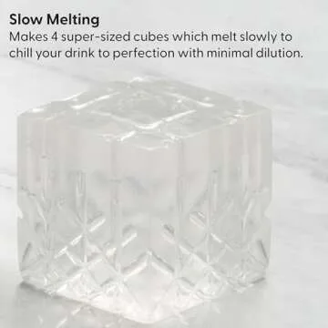 W&P Crystal Ice Tray for Perfect Etched Slow-Melting Cubes