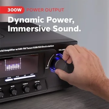 Pyle 300W Stereo Receiver - FM, USB Player & Remote