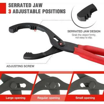 Adjustable Oil Filter Pliers Wrench - WORKPRO 12"