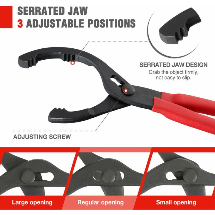 Adjustable Oil Filter Pliers Wrench - WORKPRO 12"