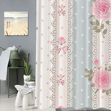 Batmerry Vintage Floral Shower Curtain for Bathroom Decor