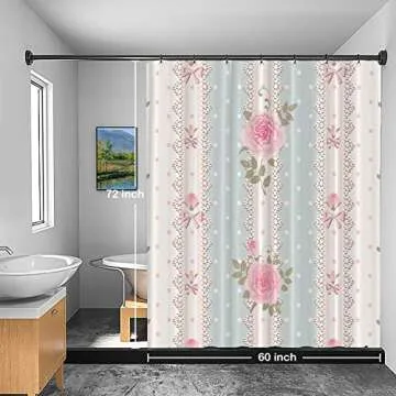 Batmerry Vintage Floral Shower Curtain for Bathroom Decor