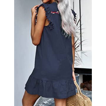 KIRUNDO Mini Dress Floral Embroidery Stylish Comfort