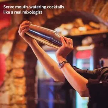 Safring Boston Cocktail Shaker Bar Set, Weighted Boston Shaker Tins, Bartender Kit with 18oz & 28oz Mixed Drink Shaker, Hawthorne Strainer, Double Measuring Jigger - Silver