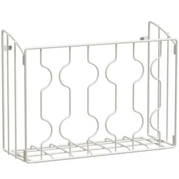 Simple Houseware Wall Door Mount Kitchen Wrap Organizer Rack, White