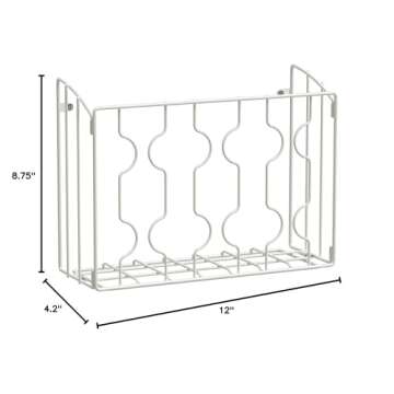 Simple Houseware Wall Door Mount Kitchen Wrap Organizer Rack, White