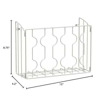 Simple Houseware Wall Door Mount Kitchen Wrap Organizer Rack, White