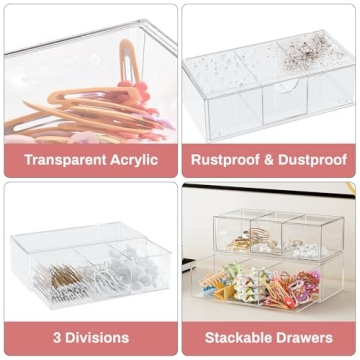 Clear Acrylic Hair Accessories Organizer for Girls