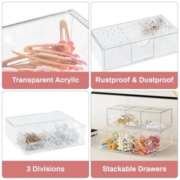 Clear Acrylic Hair Accessories Organizer for Girls