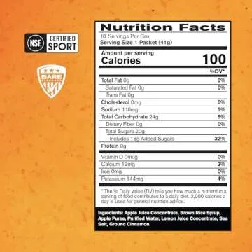 BARE PERFORMANCE NUTRITION, BPN Go Gel Endurance Gel, Vegan + Gluten Free Running Gel with 24g of Carbohydrates & 100 Calories per Gel Pack, 10 Single-Serving Gel Packs, Apple Cinnamon