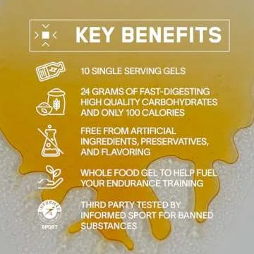 BARE PERFORMANCE NUTRITION, BPN Go Gel Endurance Gel, Vegan + Gluten Free Running Gel with 24g of Carbohydrates & 100 Calories per Gel Pack, 10 Single-Serving Gel Packs, Apple Cinnamon