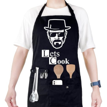 Funny Cooking Chef Apron for Men with Pockets – Creative Gifts for Dad