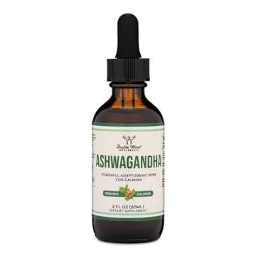 Ashwagandha Organic Drops for Stress Relief (1,200mg, 60 Servings) Ashwagandha Tincture for Adrenal Support and Cortisol Manager (Vegan Safe, Gluten Free, Non-GMO) by Double Wood