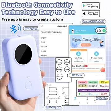 Phomemo D30 Label Maker, Bluetooth Thermal Mini Label Printer - Portable Label Maker Machine with Ta...