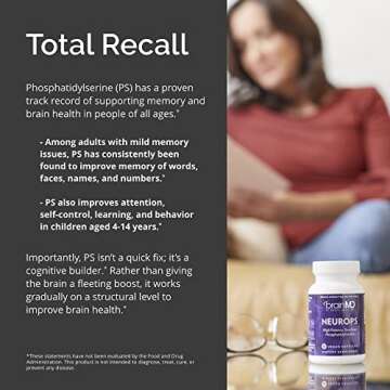 Dr Amen BrainMD NeuroPS - 30 Capsules - 150 mg PhosphatidylSerine - Promotes Mental Focus, Energy & Memory - Gluten Free - 30 Servings