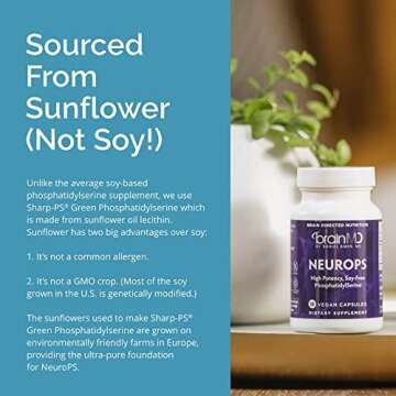 Dr Amen BrainMD NeuroPS - 30 Capsules - 150 mg PhosphatidylSerine - Promotes Mental Focus, Energy & Memory - Gluten Free - 30 Servings