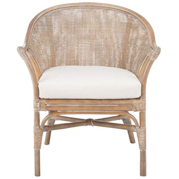 Coastal Style SAFAVIEH Grey Rattan Accent Chair