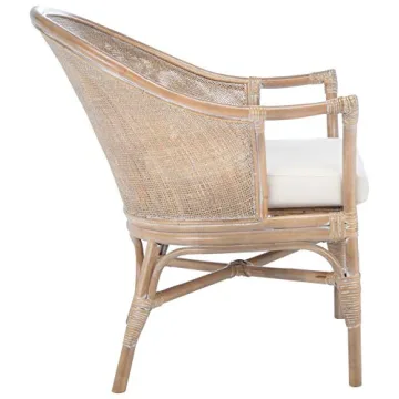 Coastal Style SAFAVIEH Grey Rattan Accent Chair