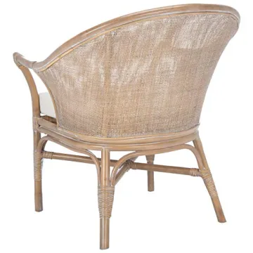 Coastal Style SAFAVIEH Grey Rattan Accent Chair
