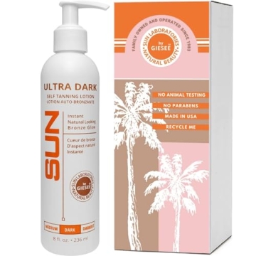 Sun Laboratories By Giesee Ultra Dark Sunless Tanning Lotion 8 oz - Premium Tanning Lotion for Insta...
