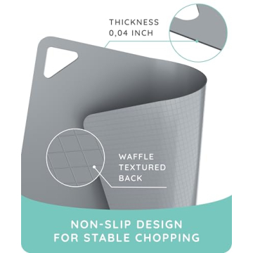 Extra Thick Flexible Cutting Mats - Set of 3 for Kitchen