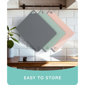 Extra Thick Flexible Cutting Mats - Set of 3 for Kitchen