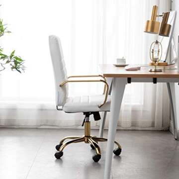 Stylish BTEXPERT Ergonomic Chair with Golden Finish
