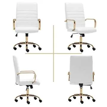 Stylish BTEXPERT Ergonomic Chair with Golden Finish