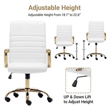 Stylish BTEXPERT Ergonomic Chair with Golden Finish