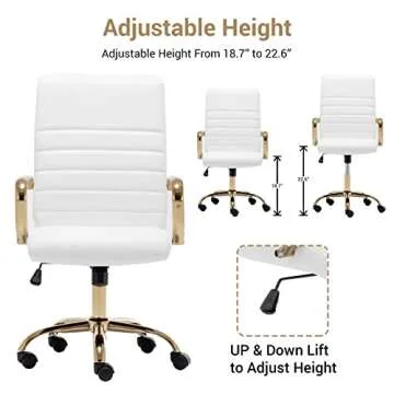 Stylish BTEXPERT Ergonomic Chair with Golden Finish
