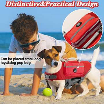 EMUST Life Jacket for Large Dogs with Pockets & Handles