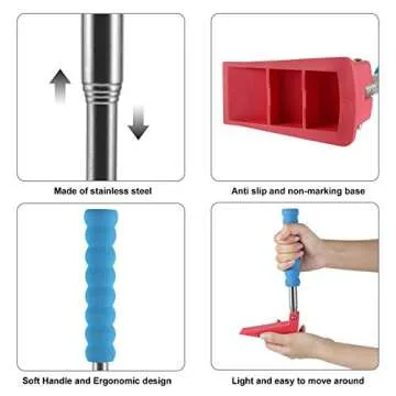 Long Handle Door Stopper Wedge for All Floors - Set of 2